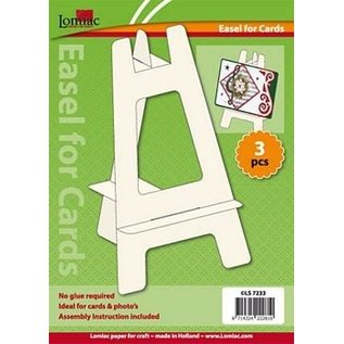 Craft set, card stand, 3 pieces, made of cardstock, cream color, ideal for cards and pictures!