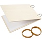 Flower press made of light wood with lockable metal rings and 20 blank pages (120 g)