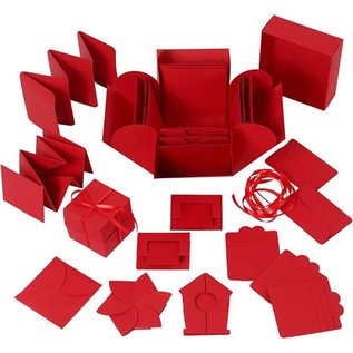 BASTELSETS / CRAFT KITS Geschenkbox mit 35 Teile , Explosion Box Format: 7x7x7,5+12x12x12 cm