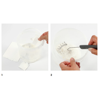 BASTELSETS / CRAFT KITS Materialset zum Papierschöpfen: Papierpulpe + Rahmenform für die Herstellung von handgeschöpftem Papier 100 g = 20-25 Blätter geschöpftes Papier in A5-Format
