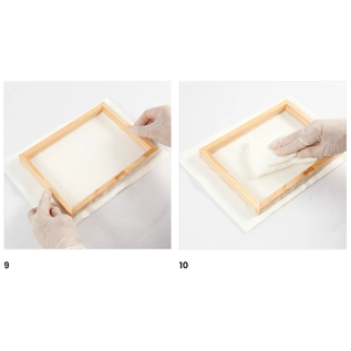 BASTELSETS / CRAFT KITS Pulpa de papel + forma de marco para la producción de papel hecho a mano 100 g = 20-25 hojas de papel en formato A5