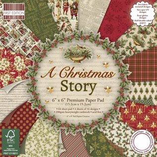 Karten und Scrapbooking Papier, Papier blöcke Paper designer pad, Christmas, 15.2x15.2cm, 200 g / m2, 64 sheets!