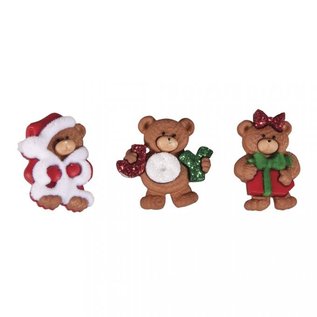 Embellishments / Verzierungen Botones Beary Christmas 2.5cm, 3 piezas