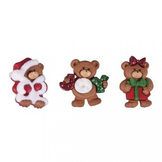 Embellishments / Verzierungen Buttons, Beary Christmas 2.5cm, 3 pieces