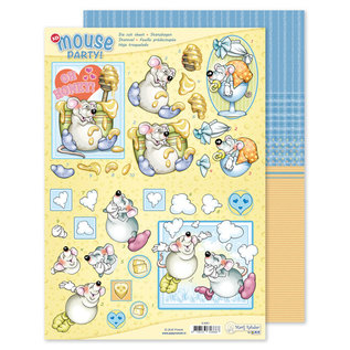 BASTELSETS / CRAFT KITS 3D cut out, mouse party, the complete SET!