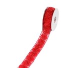 DEKOBAND / RIBBONS / RUBANS ... Rose ribbon, 38 mm wide, yard goods, red