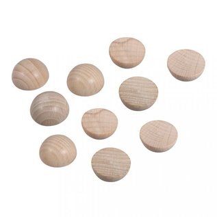 Semiesferas de madera en bruto, sin perforar, 20 mm ø