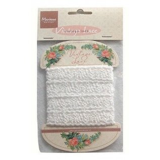 Marianne Design Vintage Lace, cinta decorativa de encaje, blanco, ¡150 cm!