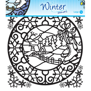 Winter peel-off stickers, formaat 20 x 20 cm