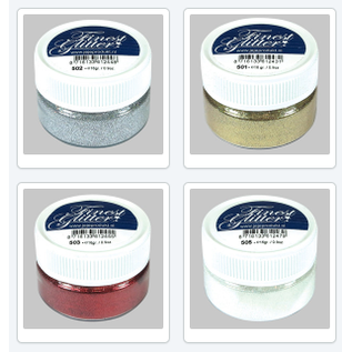 Spellbinders und Rayher Glitter finissimi, 16gr, colore a scelta: argento, oro, rosso Natale e bianco