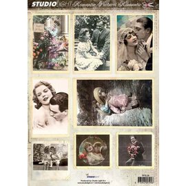 Studio Light Hoja troquelada A4 con 8 retratos de imágenes románticas