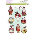 Craftemotions Motivi per francobolli, trasparente, formato A5, 9 motivi, Natale,