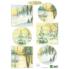 Marianne Design Feuille d'images, A4, Bois d'hiver