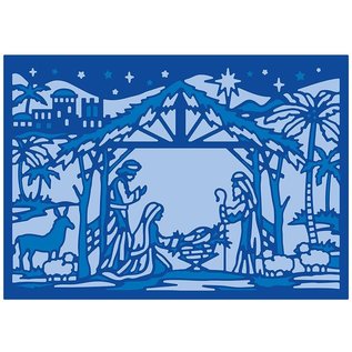 Gemini Kit matrice de découpe, motifs de Noël, Christ est né, taille : 17,5 x 12,4 cm