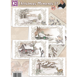 BASTELSETS / CRAFT KITS Set di carte per la progettazione di 4 meravigliosi paesaggi invernali idilliaci!