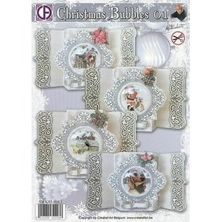 BASTELSETS / CRAFT KITS Karten Bastelset zur Gestaltung von  4 Weihnachtskugel Karten