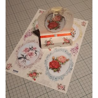 REDDY A4 picture sheet roses with decorative frame, punched