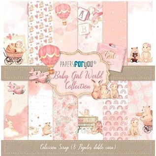 Designer paper, collection 12 scrap papers, 30.5 x 30.5 cm, 180gr, baby girl