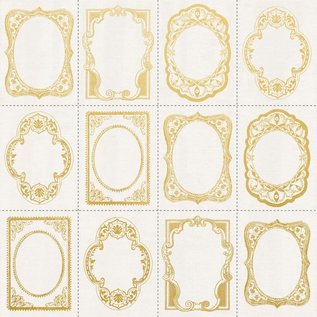 Kaisercraft und K&Company Designer sheet, 30.5 x 30.5 cm, Kaiserkraft, golden frames.