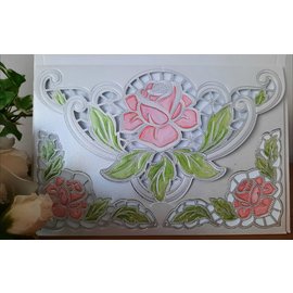 BASTELSETS / CRAFT KITS 3 carta esclusiva Rose buste bianche +