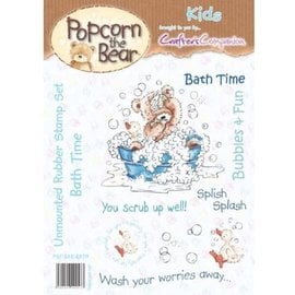 REDDY Stamp motifs, A6, Popcorn the bear, time for a bubble bath,