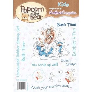 REDDY Stamp motifs, A6, Popcorn the bear, time for a bubble bath,