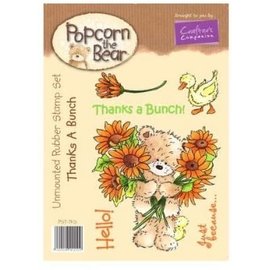 REDDY Stamp motifs, A6, Popcorn the bear, A flower greeting