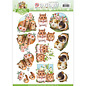 AMY DESIGN Pushout, A4 die-cut sheet, cute animal designs