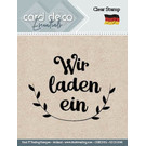 Stempel / Stamp: Transparent Transparent stamp, german text "we invite"