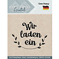 Stempel / Stamp: Transparent Transparent stamp, german text "we invite"