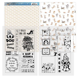 AMY DESIGN Kit de bricolage, 2 feuilles de mica imprimées + 2x motifs de fond, motifs de chiens