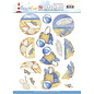 AMY DESIGN Maritime SET, 3x A4 motif paper, 3 various motifs + 3 various die-cut sheets