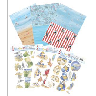 AMY DESIGN Maritim SET, 3x A4 Motivpapier, 3 diverse Motive + 3 diverse Stanzbögen