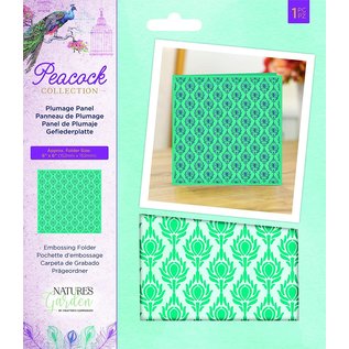 Crafter's Companion Embossing folder, plumage motif, 15.2 x 15.2 cm