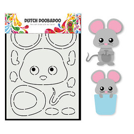 Dutch DooBaDoo Plastic template, format A5, 470.784.102, Build a Mouse,