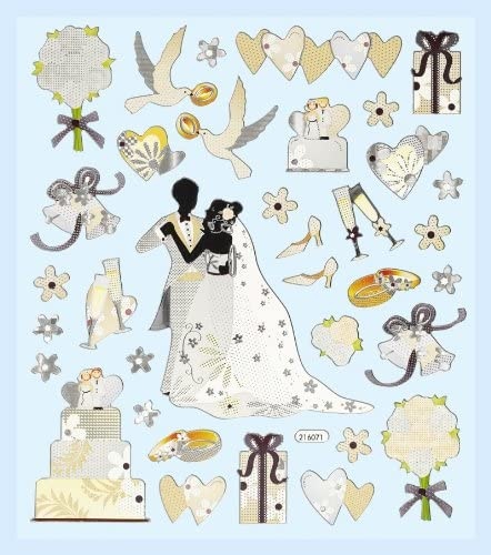 Diseño de pegatinas de boda, para diseñar en tarjetas, scrapbooking,  collage y álbumes. 30 motivos