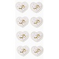 Embellishments / Verzierungen Coeurs 3D, autocollants en or, pack de 8 pièces