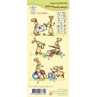 Leane Creatief - Lea'bilities und By Lene Motif stamp, The world of rabbits, 20 individual motifs,