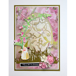 Joy!Crafts / Jeanine´s Art, Hobby Solutions Dies /  Fustella, folletto con fiori, formato 108 x 87 mm