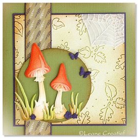 Leane Creatief - Lea'bilities und By Lene Ponsen en embossing sjabloon: Mushrooms