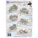 BASTELSETS / CRAFT KITS Handicraft set, card set, for designing 6 cards, country houses