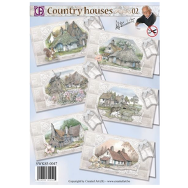 BASTELSETS / CRAFT KITS Handicraft set, card set, for designing 6 cards, country houses