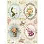 REDDY Foglio fustellato, formato A4, con rose vintage in cornice decorativa