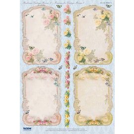 REDDY Punched sheet, A4 format, 4 vintage decorative frames