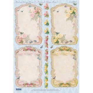 REDDY Punched sheet, A4 format, 4 vintage decorative frames