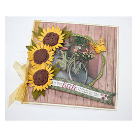 Joy!Crafts / Jeanine´s Art, Hobby Solutions Dies /  fustella, disegno girasole, formato 7,5 x 5 cm