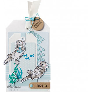 Marianne Design Motivstempel und Stanzschabonen SET, Otters, 8 Stempel und 6 Stanzschablonen