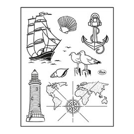 Motivstempel Set, Maritim, Seefahrt, Format 14 x 18 cm, Viva Decor