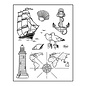 Motif stamp set, maritime, seafaring, format 14 x 18 cm, Viva Decor