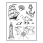 Set di francobolli a motivi, marittimo, marinaro, formato 14 x 18 cm, Viva Decor
